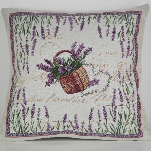 Jacquard cushion with lavender flowers 45x45 LAVANDER