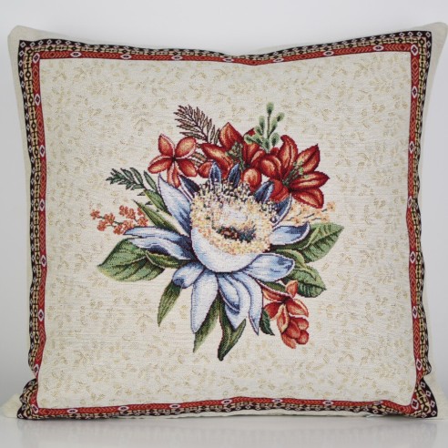 Jacquard cushion with flower 45x45 LOTUS