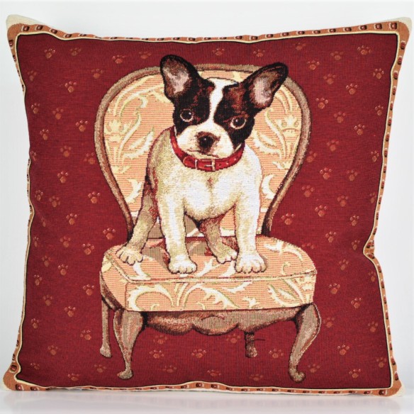 Cojin Jacquard perro bulldog francés 45x45 ROCKY