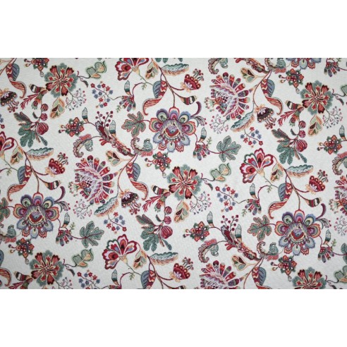 Jacquard fabric with Hindu-style flowers. HINDU. Width 140