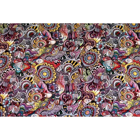 Tejido Jacquard estilo Kandinsky. Ancho 140
