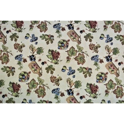 Tejido Jacquard con hojas de parra. Ancho 140