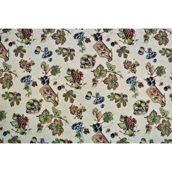 Jacquard fabric with vine leaves. Width 140